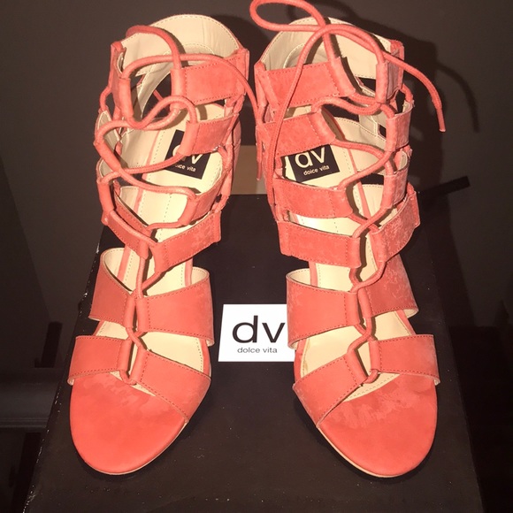 Dolce Vita "Tyler" Coral Lace up Sandal - Picture 3 of 8